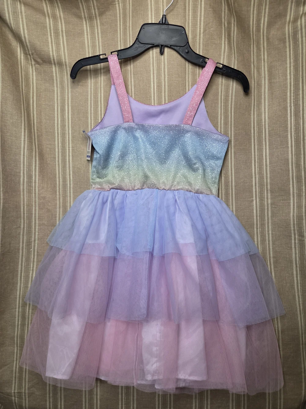 Zunie girls dress size 10/12 tulle MULTICOLOR SPARKLE RAINBOW